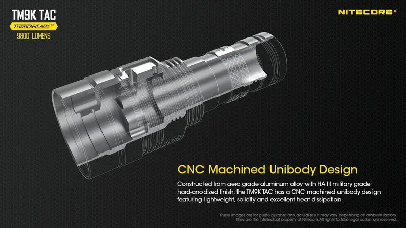 Lampe Torche Nitecore TM9K TAC – 9800 Lumens – Tactique et Rechargeable  NYCTALOPE  