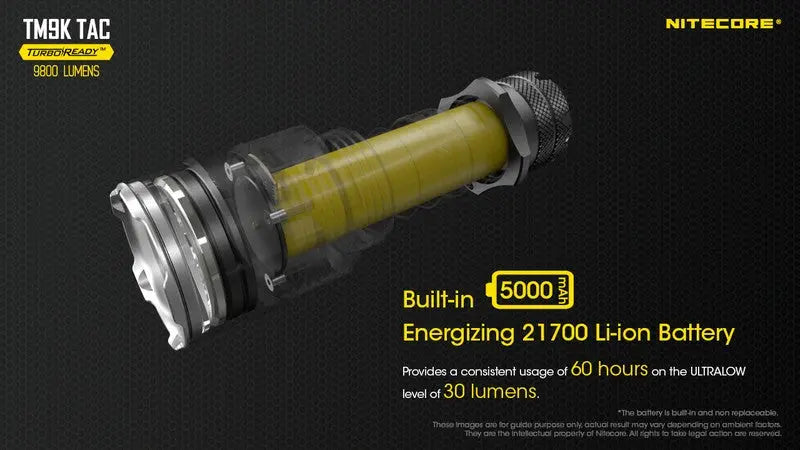 Lampe Torche Nitecore TM9K TAC – 9800 Lumens – Tactique et Rechargeable  NYCTALOPE  
