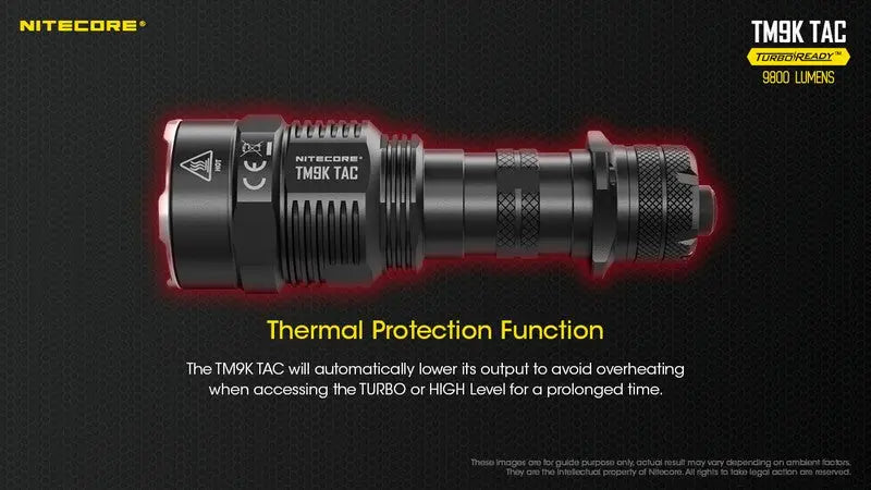 Lampe Torche Nitecore TM9K TAC – 9800 Lumens – Tactique et Rechargeable  NYCTALOPE  