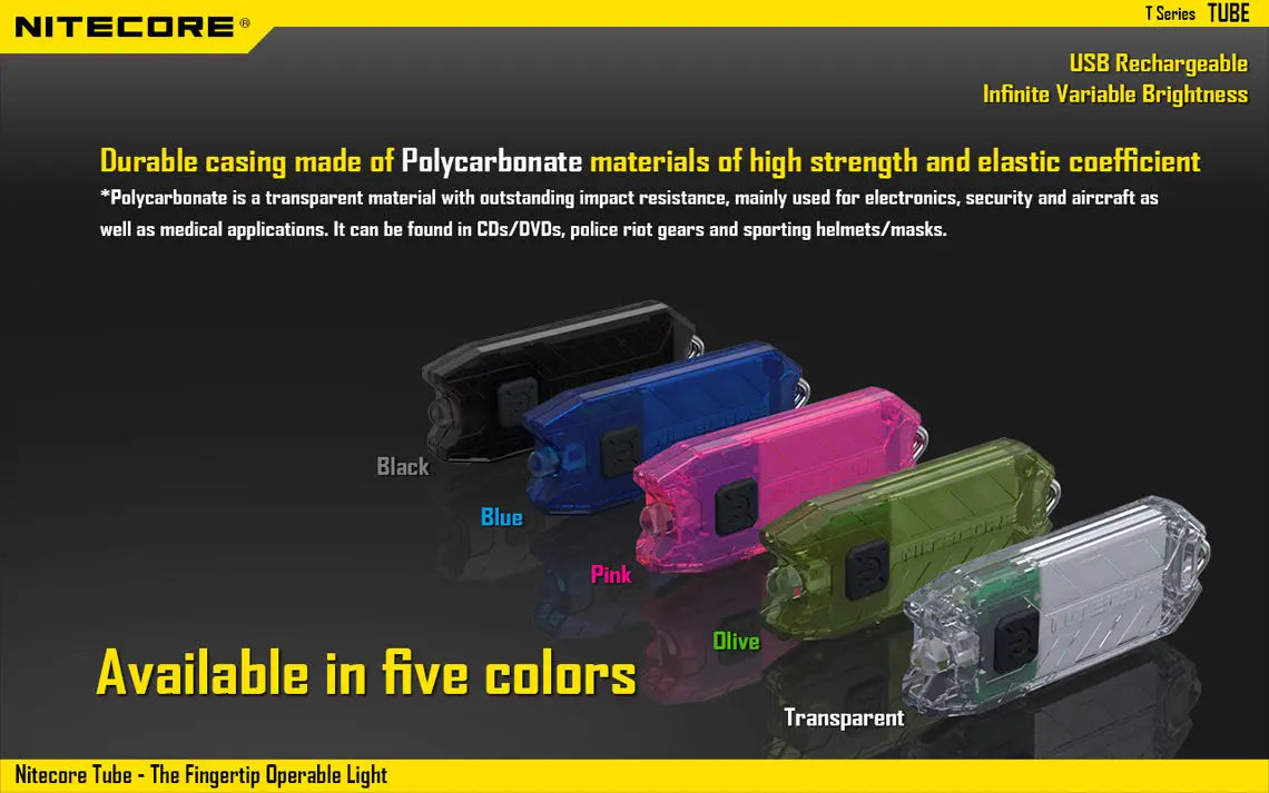 Lampe Torche Nitecore Tube - Ultra légère et rechargeable - 45 Lumens - NYCTALOPE