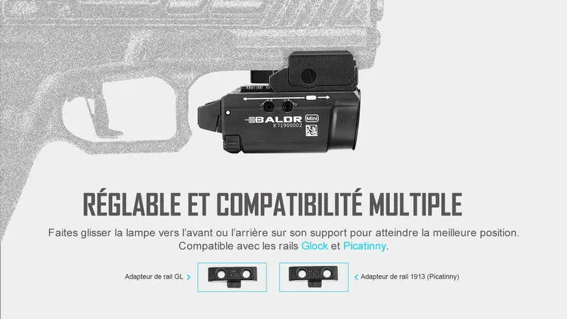 Lampe Torche Olight BALDR Mini – 600 Lumens – Laser Vert - NYCTALOPE