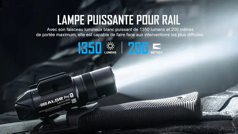 Lampe Torche Olight BALDR Pro R – 1350 Lumens – Laser Vert - NYCTALOPE