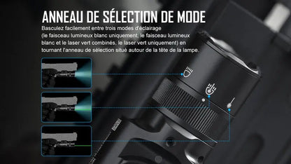 Lampe Torche Olight BALDR Pro R – 1350 Lumens – Laser Vert - NYCTALOPE