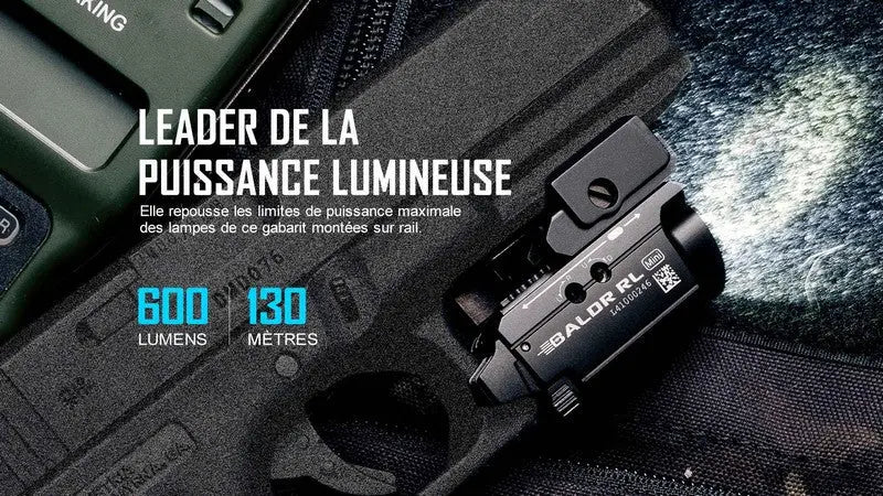 Lampe Torche Olight BALDR RL Mini – 600 Lumens – Laser Rouge - NYCTALOPE