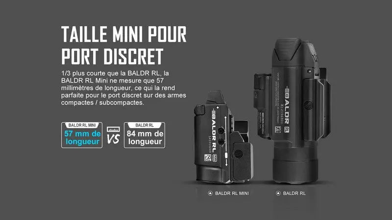 Lampe Torche Olight BALDR RL Mini – 600 Lumens – Laser Rouge - NYCTALOPE