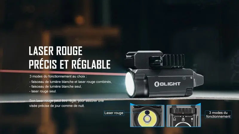Lampe Torche Olight BALDR RL Mini – 600 Lumens – Laser Rouge - NYCTALOPE
