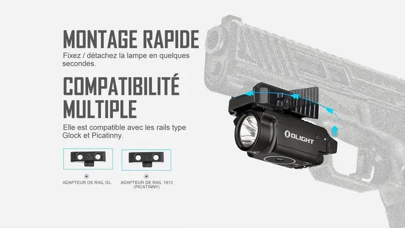 Lampe Torche Olight BALDR RL Mini – 600 Lumens – Laser Rouge - NYCTALOPE