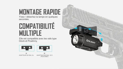 Lampe Torche Olight BALDR RL Mini – 600 Lumens – Laser Rouge - NYCTALOPE