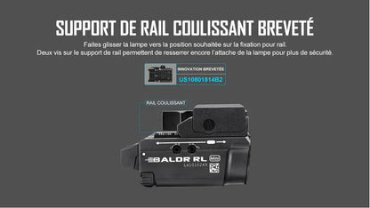 Lampe Torche Olight BALDR RL Mini – 600 Lumens – Laser Rouge - NYCTALOPE