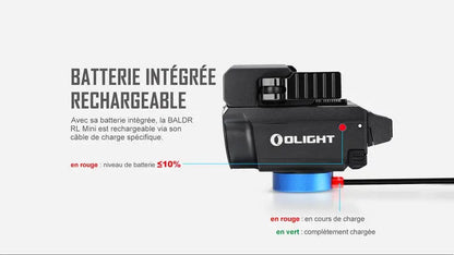 Lampe Torche Olight BALDR RL Mini – 600 Lumens – Laser Rouge - NYCTALOPE