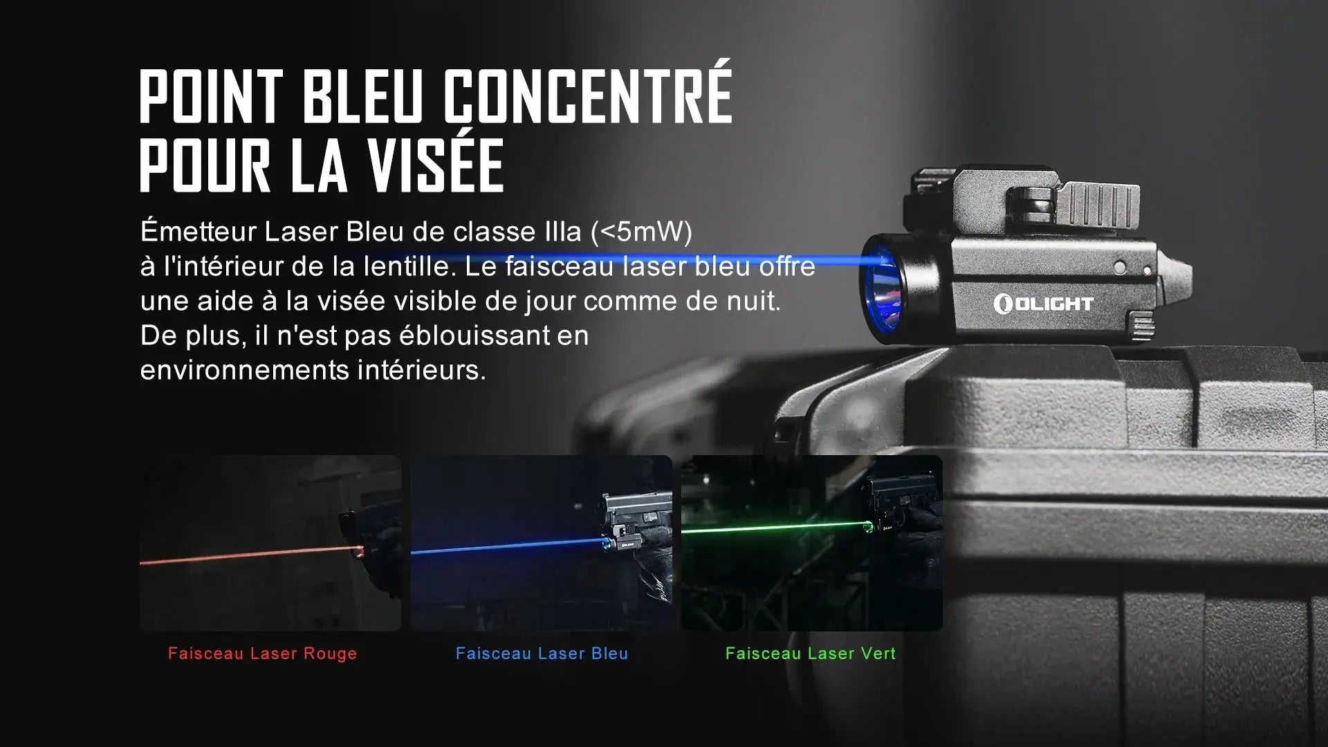 Lampe Torche Olight BALDR S BL – 800 Lumens – Laser Bleu  NYCTALOPE  