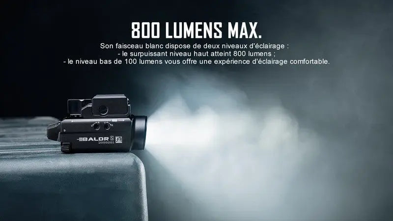 Lampe Torche Olight BALDR S – 800 Lumens – Laser Vert - NYCTALOPE