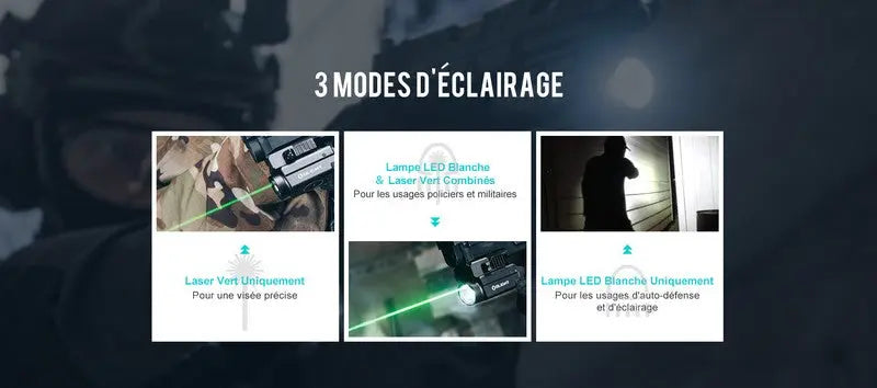 Lampe Torche Olight BALDR S – 800 Lumens – Laser Vert - NYCTALOPE