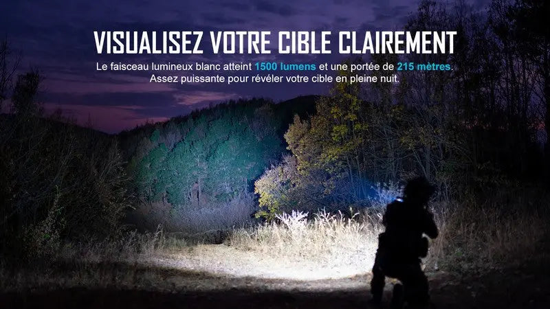 Lampe Torche Olight Odin GL M – 1500 Lumens – Fixation M-LOK et Switch – Laser Vert - NYCTALOPE