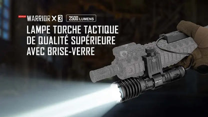 Lampe Torche Olight WARRIOR X 3 – 2500 Lumens  NYCTALOPE  