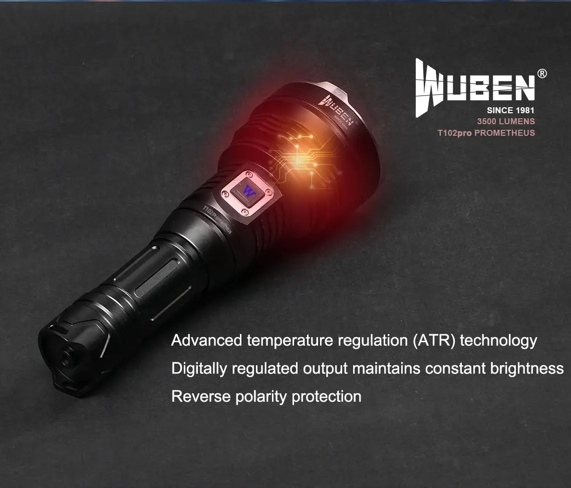 Lampe Torche Rechargeable Wuben T102Pro – 3500 Lumens - NYCTALOPE