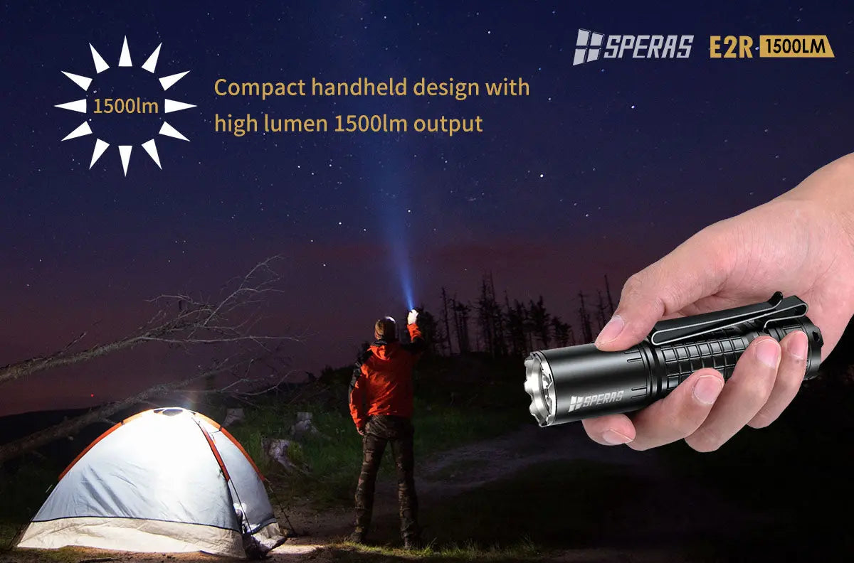 Lampe Torche Speras E2R – 1500 Lumens tactique et rechargeable - NYCTALOPE