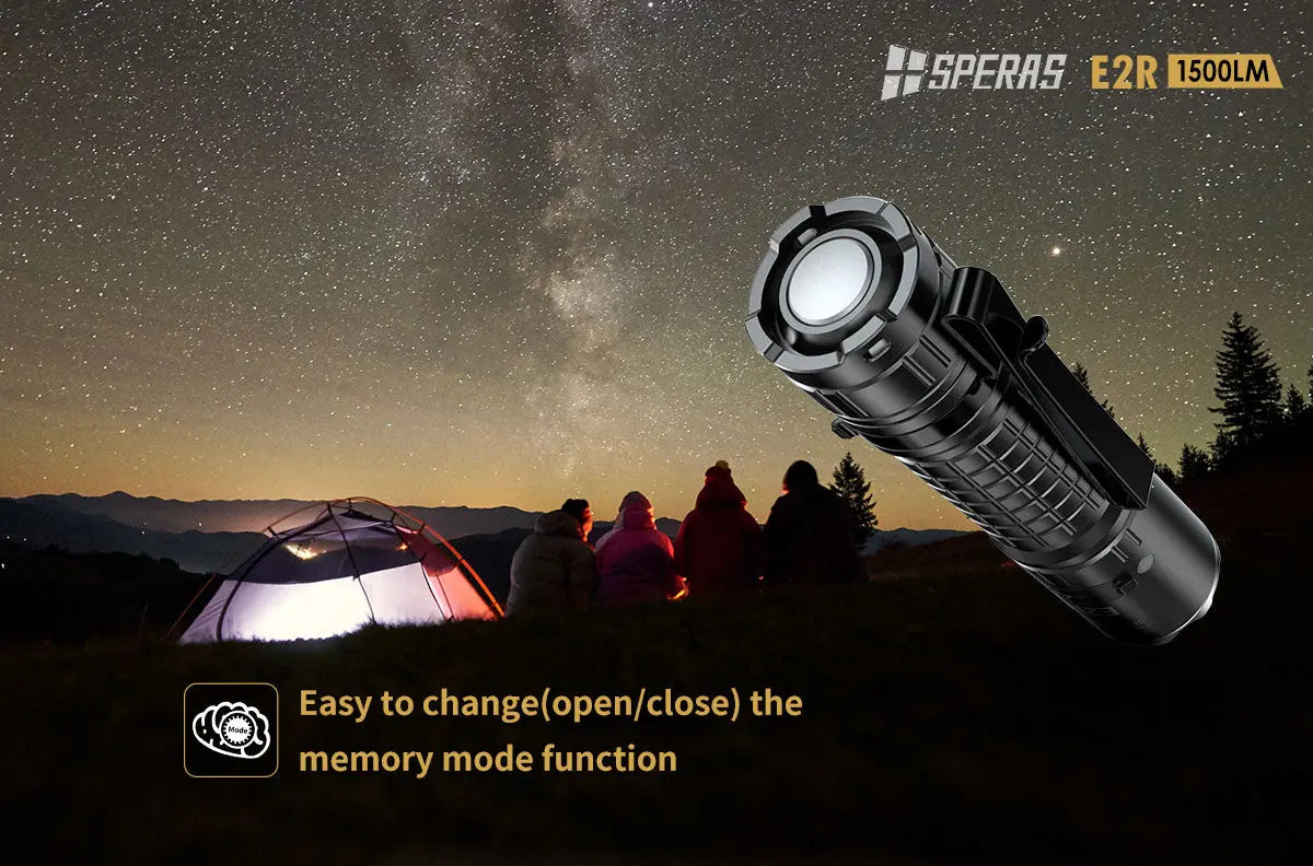 Lampe Torche Speras E2R – 1500 Lumens tactique et rechargeable - NYCTALOPE