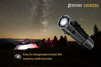 Lampe Torche Speras E2R – 1500 Lumens tactique et rechargeable - NYCTALOPE