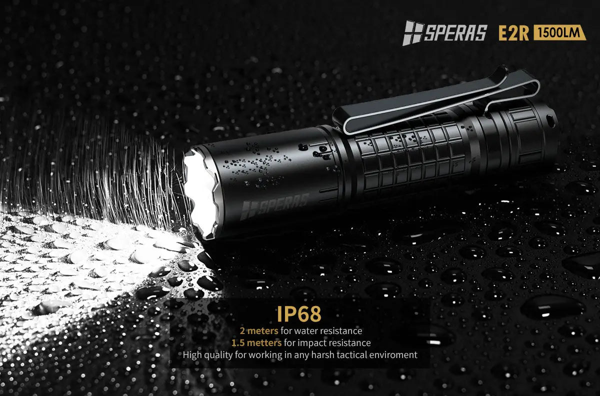 Lampe Torche Speras E2R – 1500 Lumens tactique et rechargeable - NYCTALOPE