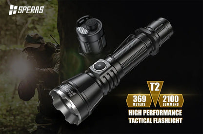 Lampe Torche Speras T2 – 2100 Lumens tactique et rechargeable - NYCTALOPE
