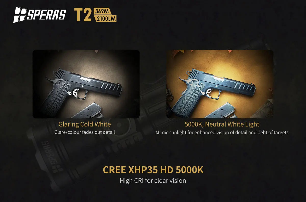 Lampe Torche Speras T2 – 2100 Lumens tactique et rechargeable - NYCTALOPE