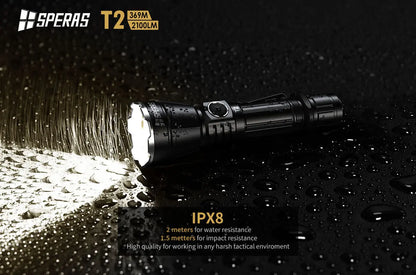 Lampe Torche Speras T2 – 2100 Lumens tactique et rechargeable - NYCTALOPE