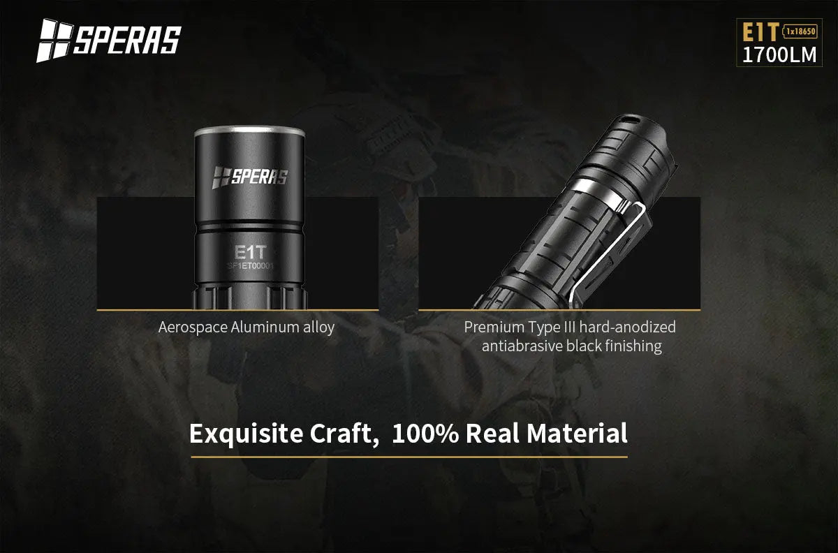 Lampe Torche Tactique Speras E1 T – 1700 Lumens - NYCTALOPE