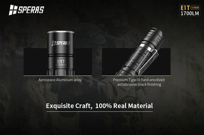Lampe Torche Tactique Speras E1 T – 1700 Lumens - NYCTALOPE