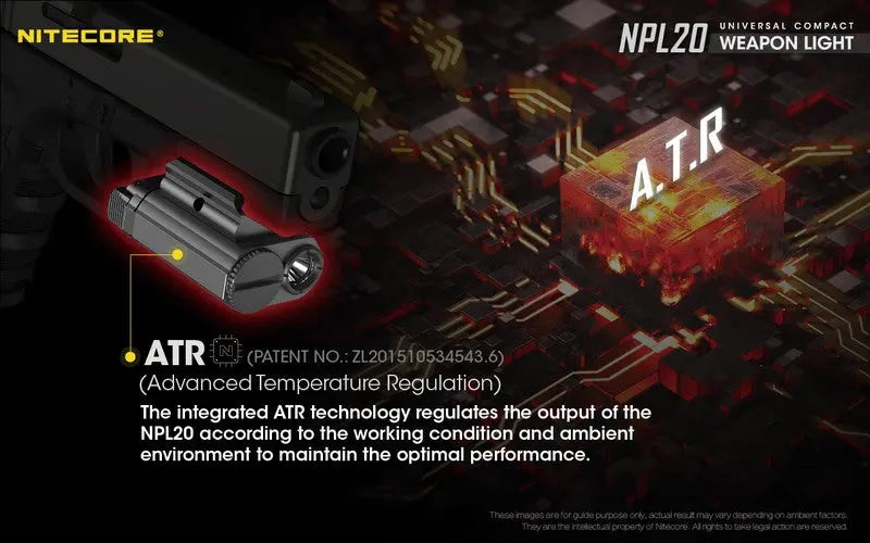 Lampe Torche pour arme Nitecore NPL20 – 460 Lumens  NYCTALOPE  