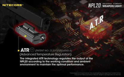 Lampe Torche pour arme Nitecore NPL20 – 460 Lumens  NYCTALOPE  