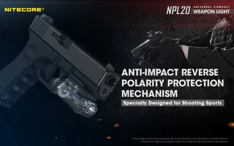 Lampe Torche pour arme Nitecore NPL20 – 460 Lumens  NYCTALOPE  