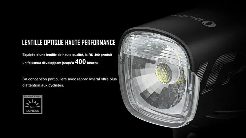 Lampe Vélo Olight RN 400 – 400 Lumens  NYCTALOPE  