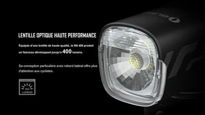 Lampe Vélo Olight RN 400 – 400 Lumens  NYCTALOPE  