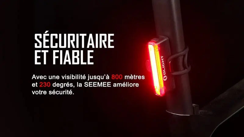 Lampe arrière pour Vélo et VTT Olight SEEMEE 30 TL – 30 Lumens  NYCTALOPE  