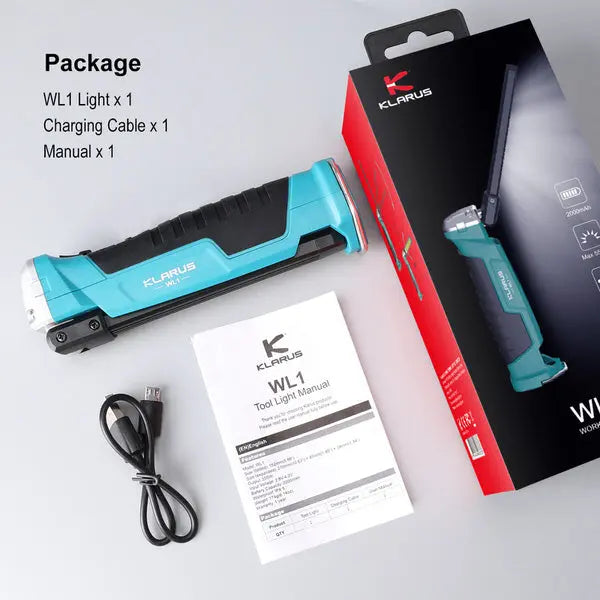 Lampe de Travail Klarus WL1 - 550 Lumens - Rechargeable  NYCTALOPE  