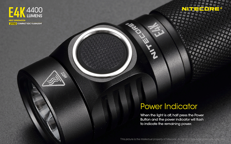 Lampe de poche Nitecore E4K - 4400 Lumens  NYCTALOPE  
