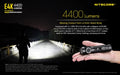 Lampe de poche Nitecore E4K - 4400 Lumens  NYCTALOPE  