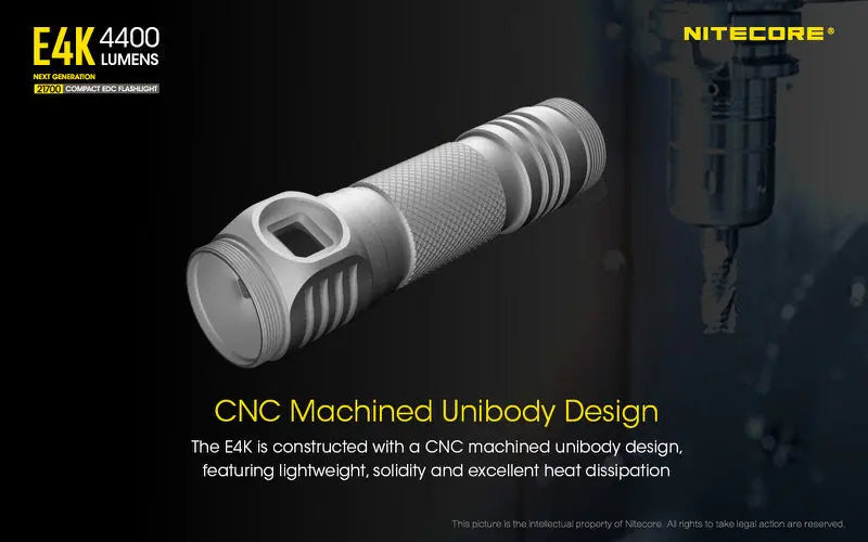 Lampe de poche Nitecore E4K - 4400 Lumens  NYCTALOPE  