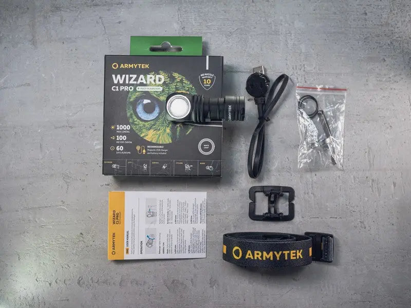 Lampe frontale Armytek Wizard C1 PRO Magnet USB 1000/930 Lumens  NYCTALOPE  