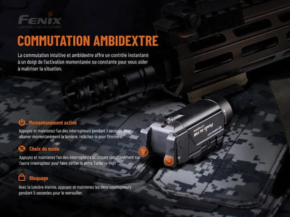 Lampe pour arme Fenix GL19R – 1200 Lumens  NYCTALOPE  