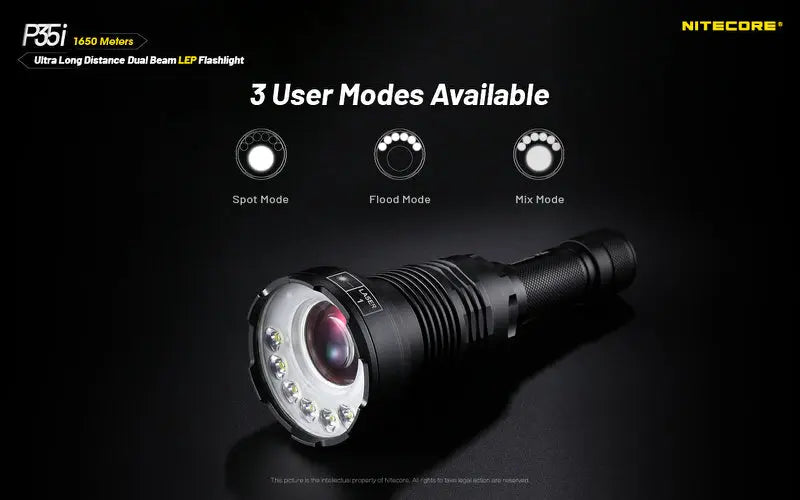 Lampe torche tactique laser Nitecore P35i LEP – 3000 Lumens  NYCTALOPE  