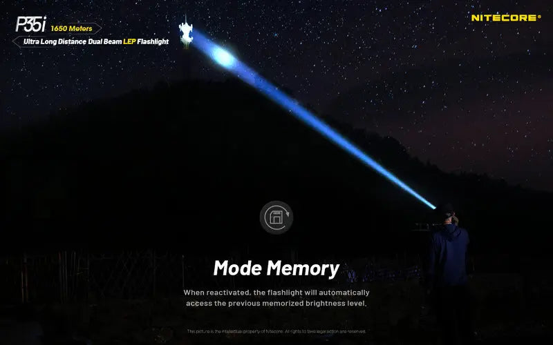 Lampe torche tactique laser Nitecore P35i LEP – 3000 Lumens  NYCTALOPE  