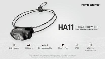 Lampe Frontale Nitecore HA11 – 240 Lumens – Lumière rouge  NYCTALOPE  