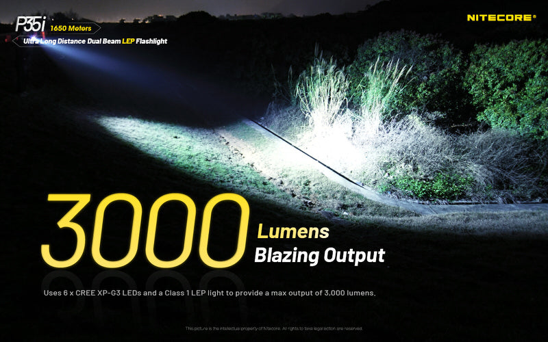 Lampe torche tactique laser Nitecore P35i LEP – 3000 Lumens  NYCTALOPE  
