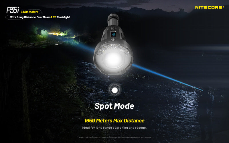 Lampe torche tactique laser Nitecore P35i LEP – 3000 Lumens