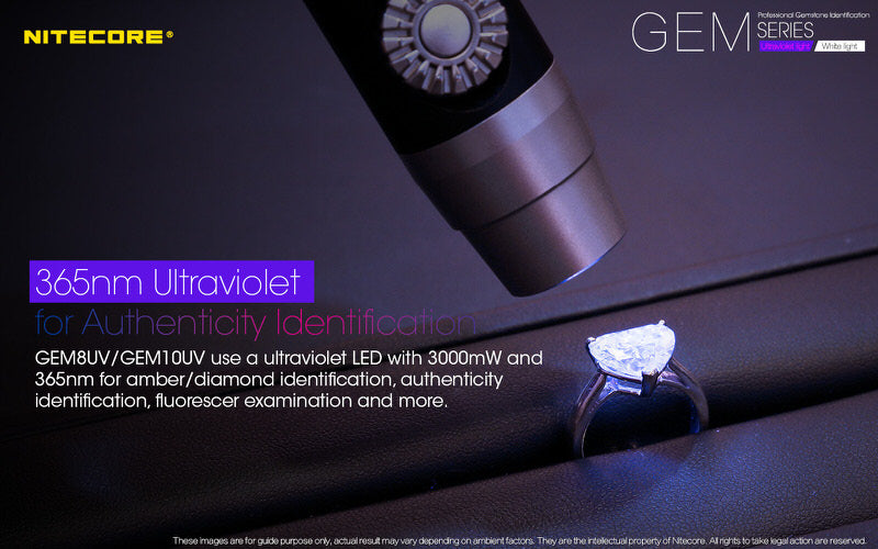 Lampe Nitecore GEM10UV – 3000mW 365nm Ultraviolet  NYCTALOPE  
