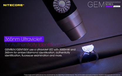 Lampe Nitecore GEM10UV – 3000mW 365nm Ultraviolet  NYCTALOPE  