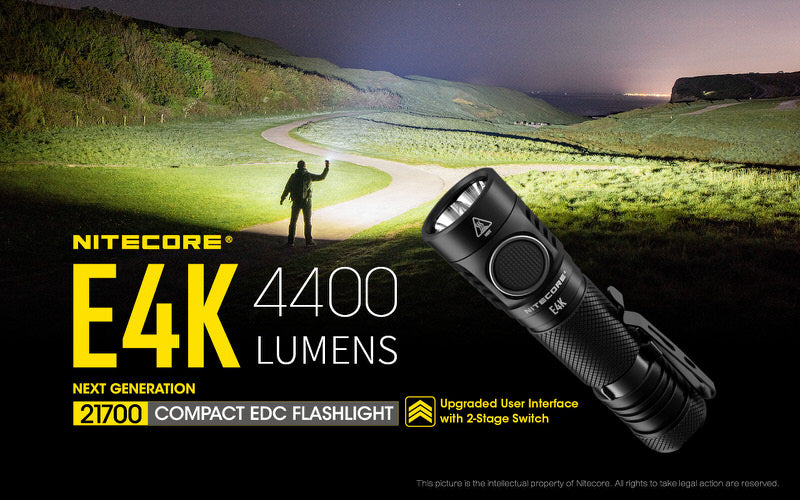 Lampe de poche Nitecore E4K - 4400 Lumens  NYCTALOPE  