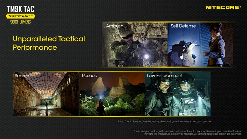 Lampe Torche Nitecore TM9K TAC – 9800 Lumens – Tactique et Rechargeable  NYCTALOPE  